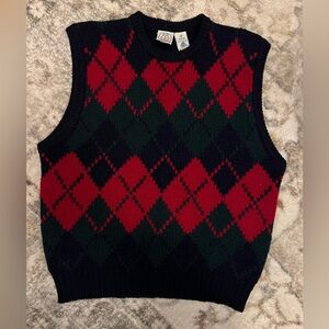 Vintage 100% Wool Argyle Sweater Vest